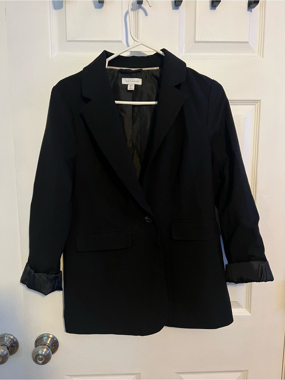 Topshop Black Single-Button Blazer Jacket